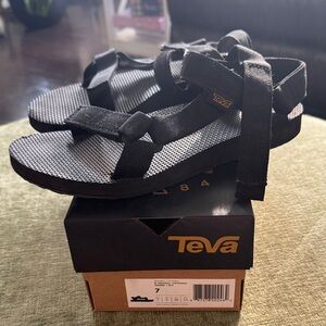 Teva Black Strappy Sandals